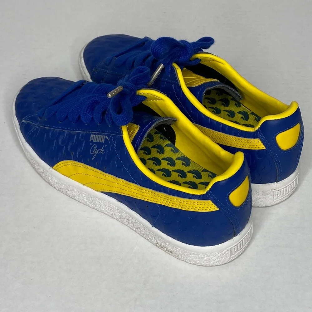 Puma Clyde in Blue and Dandelion Yellow, 5.5 - Picture 7 of 16